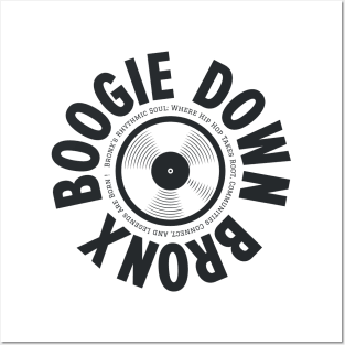 Boogie Down Bronx Hip Hop Logo - Vintage Vinyl Record Design Posters and Art